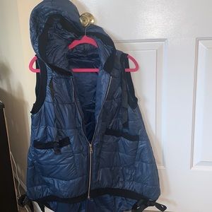 Navy and black hooded vest from Amazon